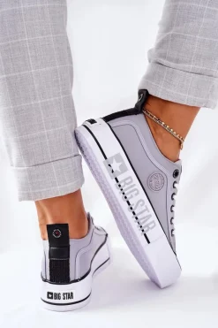 Best Big Star Shoes Tenisówki Na Platformie BIG STAR II274023 Szare