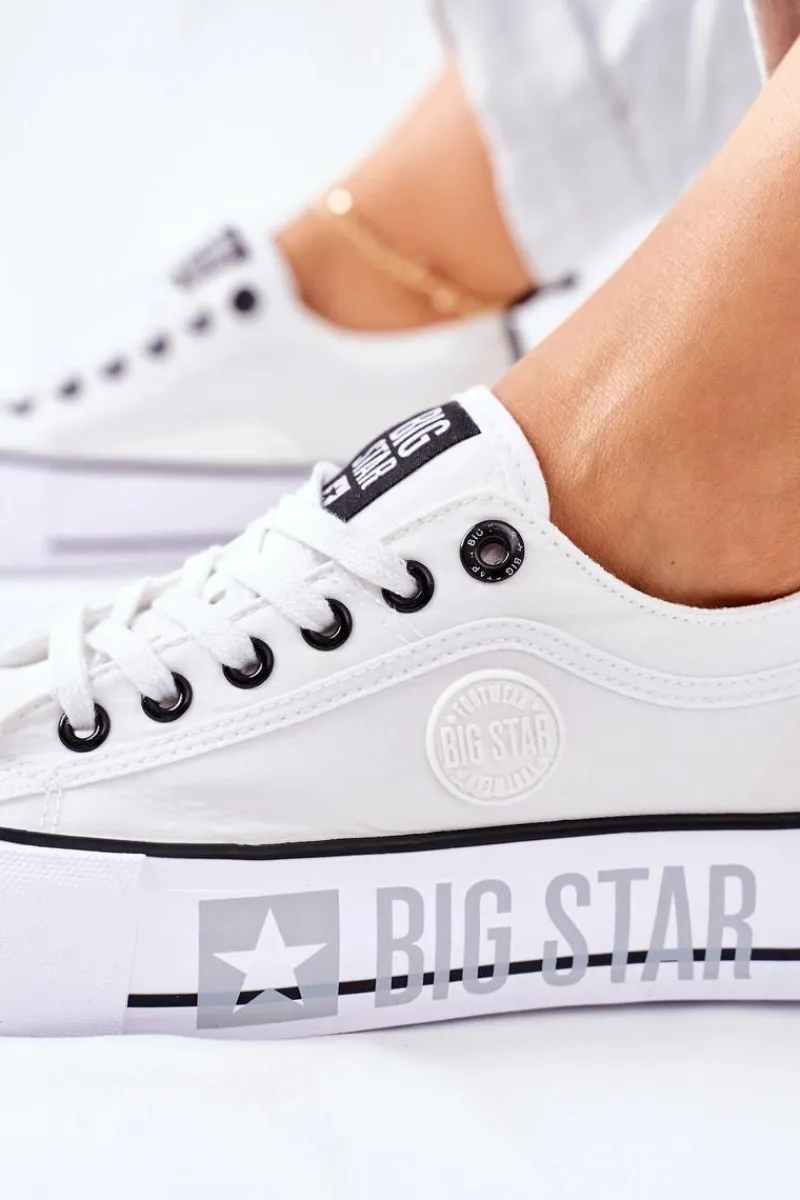 Clearance Tenisówki Na Platformie BIG STAR II274021 Białe Damskie Trampki Damskie Big Star|Trampki Damskie Niskie