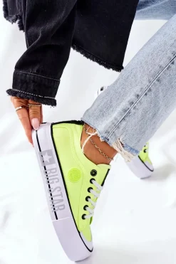 Sale Big Star Shoes Tenisówki Na Platformie BIG STAR II274022 Neonowe Żółte