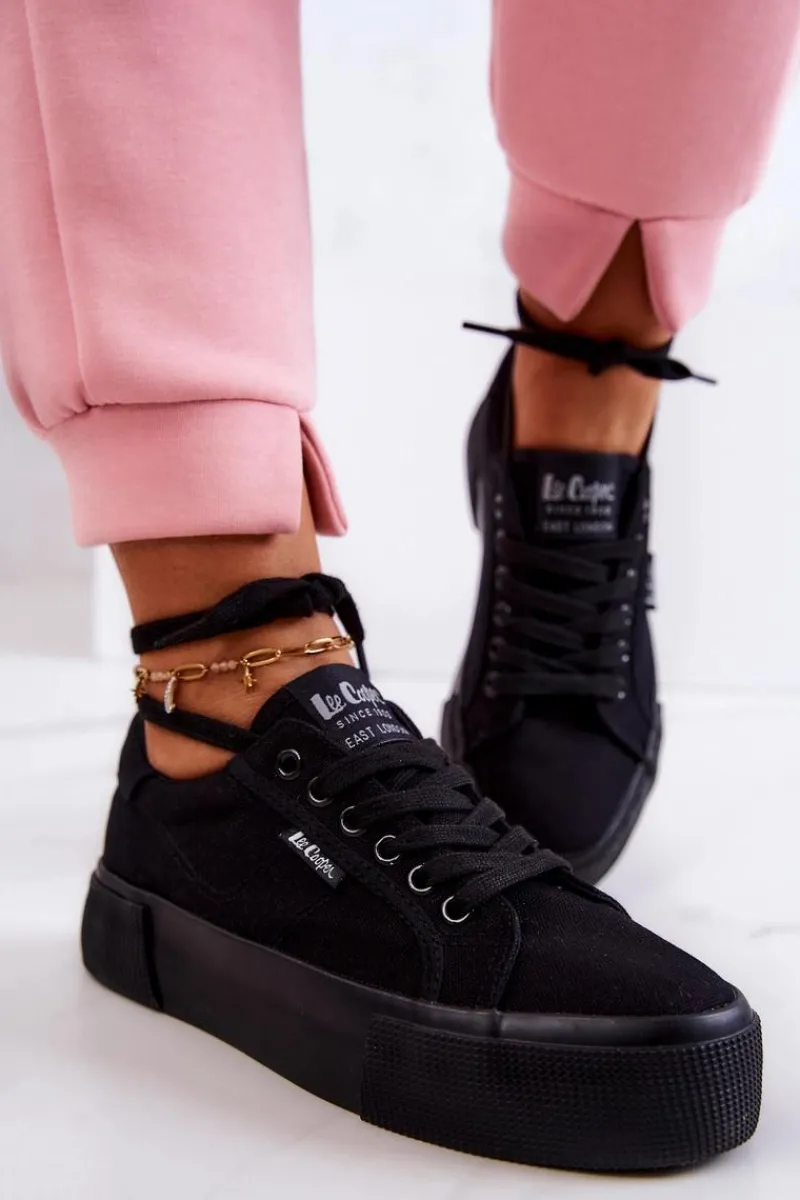 Online Lee Cooper Tenisówki Na Platformie LCW-22-31-0885L Czarne