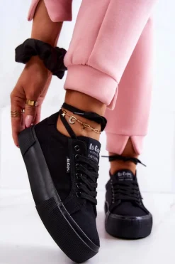 Online Lee Cooper Tenisówki Na Platformie LCW-22-31-0885L Czarne