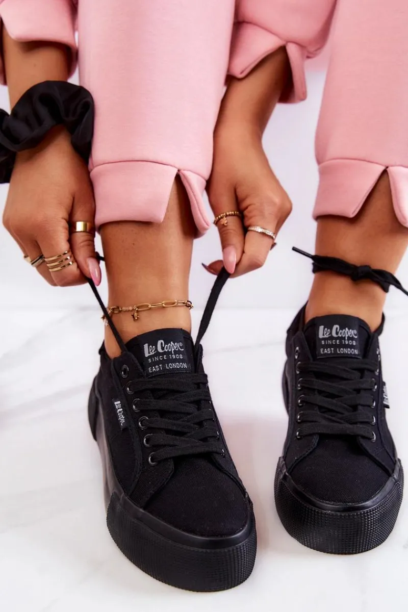 Online Lee Cooper Tenisówki Na Platformie LCW-22-31-0885L Czarne