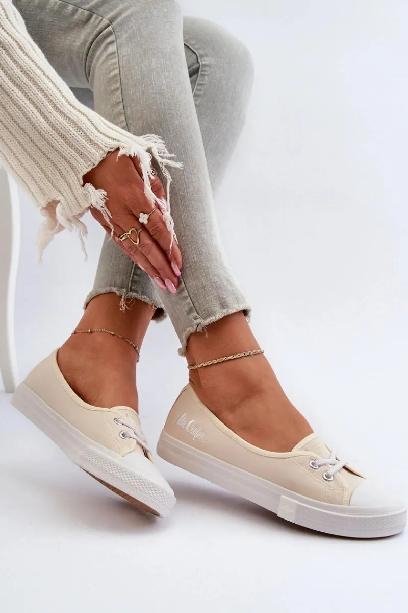 Outlet Lee Cooper Tenisówki Trampki Damskie LCW-24-31-2728 Beżowe