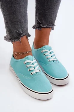 Outlet Tenisówki Trampki Damskie Klasyczne Niebieskie Olvali Damskie Trampki Damskie Niskie