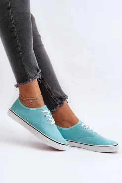 Outlet Tenisówki Trampki Damskie Klasyczne Niebieskie Olvali Damskie Trampki Damskie Niskie