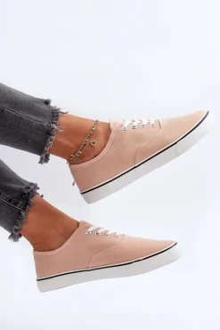 Trampki Damskie Niskie>Boto Tenisówki Trampki Damskie Klasyczne Różowe Olvali