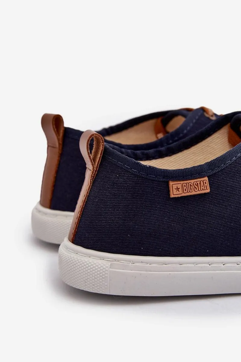 Big Star Shoes Tenisówki Trampki Męskie Big Star NN176002 Memory Foam System Granatowe Niebieski