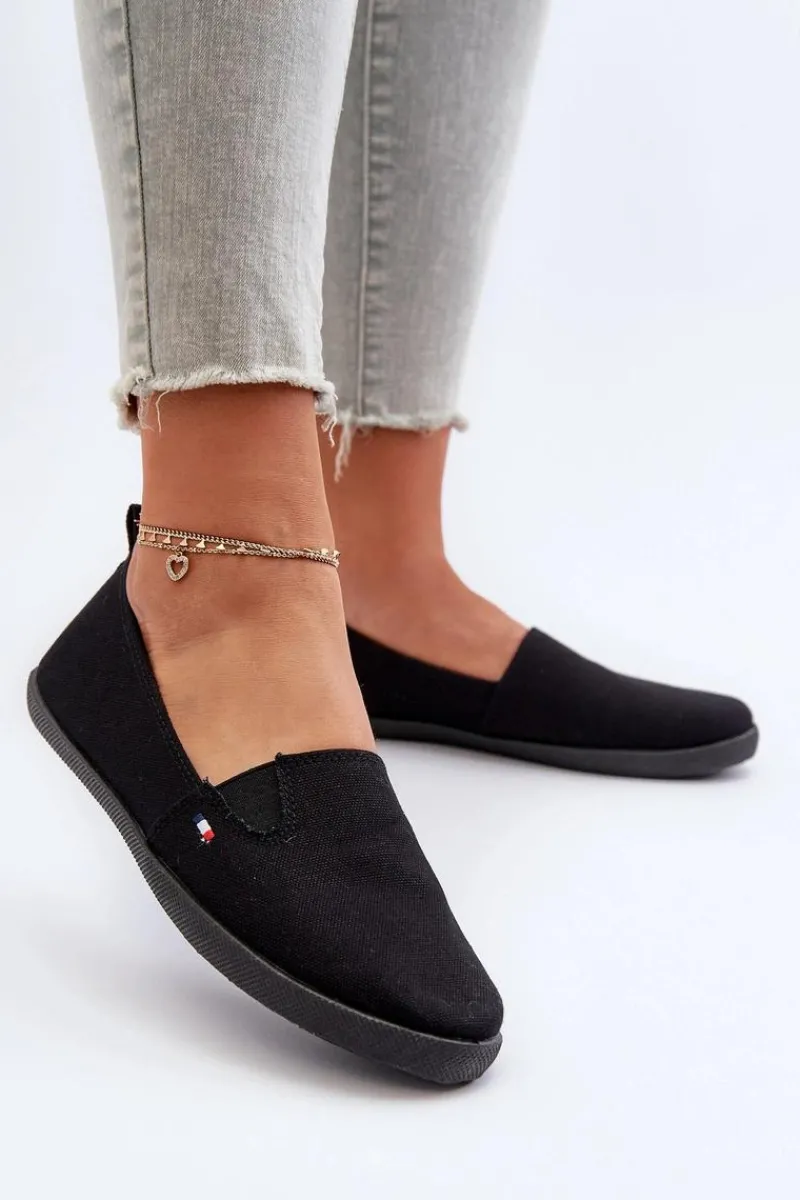 Trampki Damskie Slip-On|Trampki Damskie Niskie>Evento Tenisówki Trampki Slip-On Damskie Czarne Adrancia
