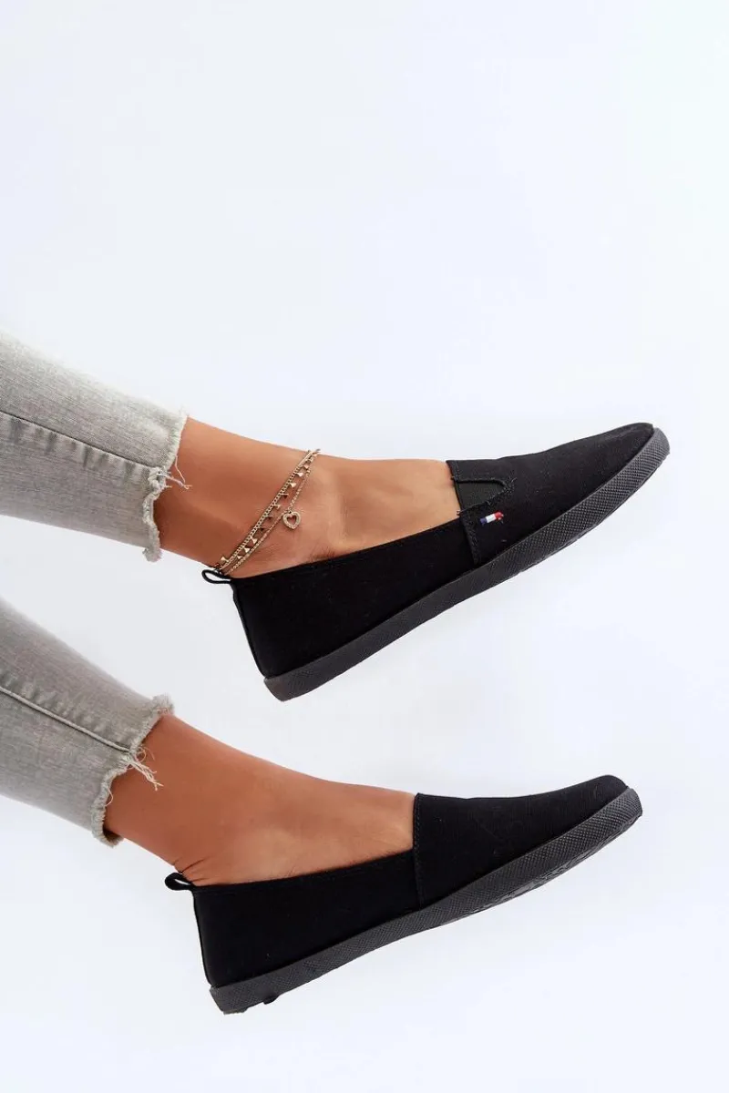 Trampki Damskie Slip-On|Trampki Damskie Niskie>Evento Tenisówki Trampki Slip-On Damskie Czarne Adrancia