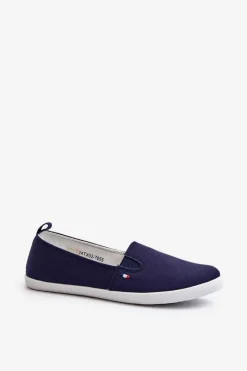 Discount Tenisówki Trampki Slip-On Damskie Granatowe Adrancia Damskie Trampki Damskie Slip-On|Trampki Damskie Niskie