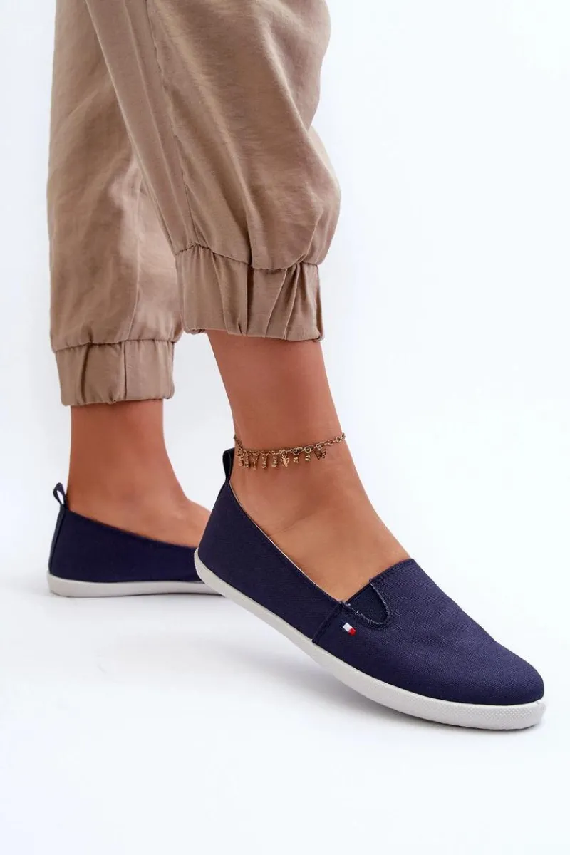 Discount Tenisówki Trampki Slip-On Damskie Granatowe Adrancia Damskie Trampki Damskie Slip-On|Trampki Damskie Niskie