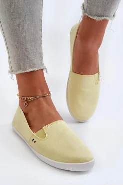 Best Evento Tenisówki Trampki Slip-On Damskie Żółte Adrancia Żółty