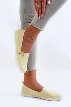 Best Evento Tenisówki Trampki Slip-On Damskie Żółte Adrancia Żółty
