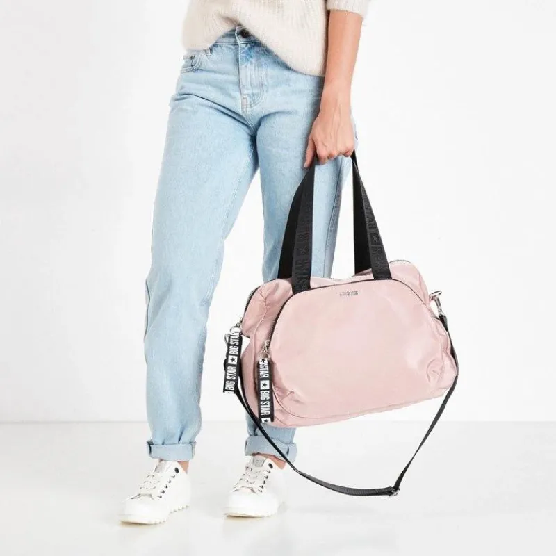 Discount Torba Damska Duża BIG STAR Różowa GG574140 Torby Sportowe