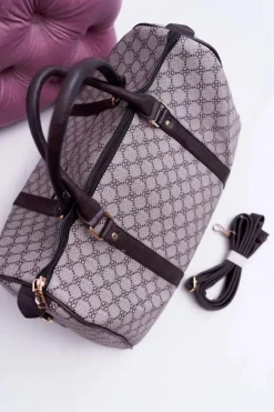 Sale Torba Damska Duża Kuferek Szara Torebki Klasyczne