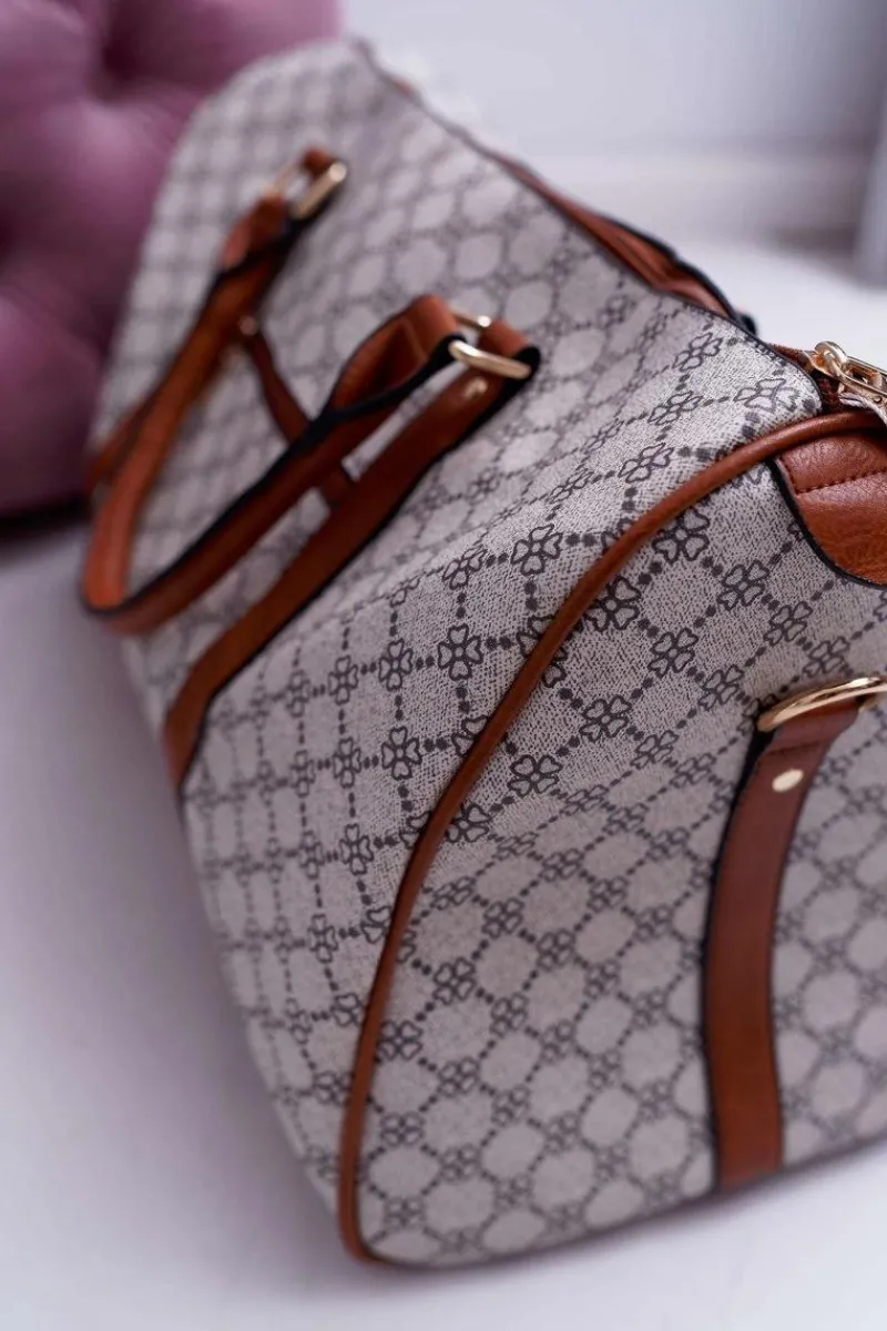 Best Boto Torba Damska Duża Kuferek Brązowo Beżowa