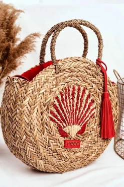 Torba Plażowa Damska Słomkowy Koszyczek NBAG-XI0320-C005 Torebki Plażowe|Torebki Nobo