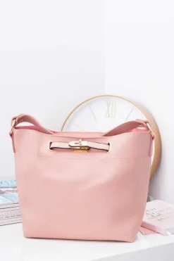 Discount Boto Torebka Damska A4 na Ramię Pudrowy Róż