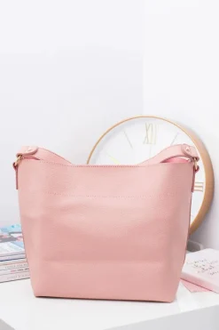 Discount Boto Torebka Damska A4 na Ramię Pudrowy Róż