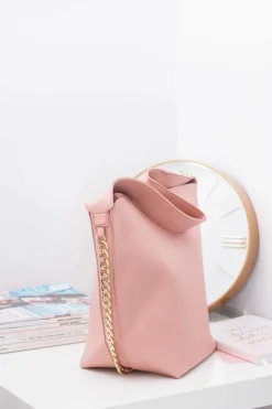 Clearance Torebka Damska A4 Shopper Bag Pudrowy Róż Torebki Klasyczne