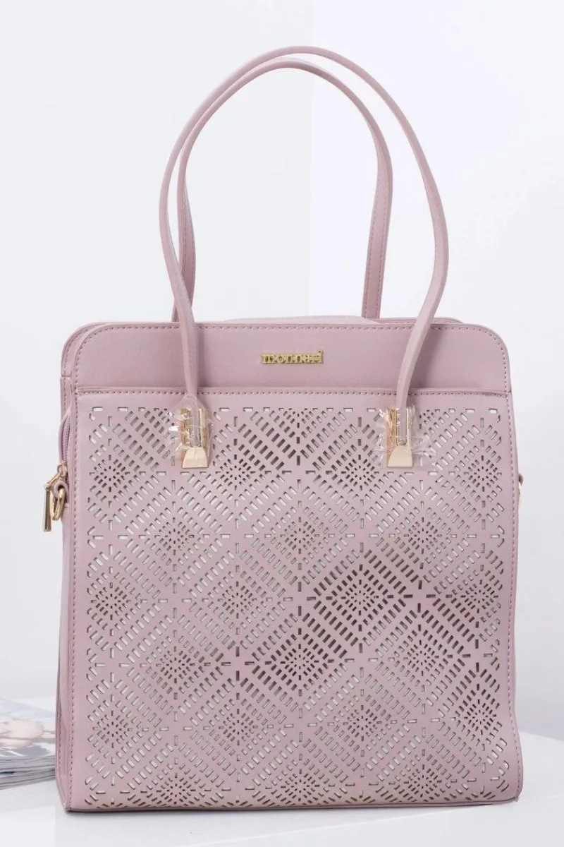 New Torebka Damska Klasyczna Torba A4 Brudny Róż Torebki Monnari|Torebki Klasyczne