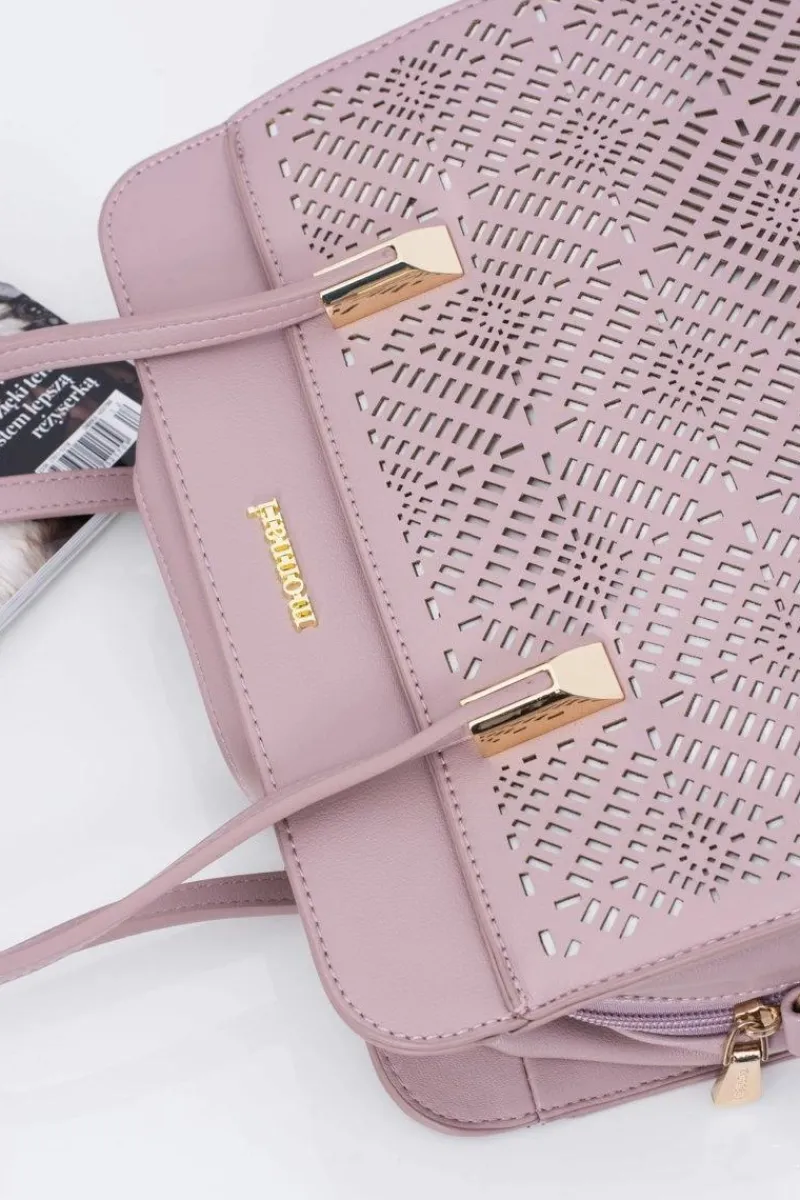 New Torebka Damska Klasyczna Torba A4 Brudny Róż Torebki Monnari|Torebki Klasyczne