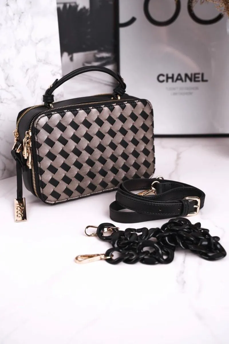 Torebki Nobo|Torebki Klasyczne>Nobo Torebka Damska Listonoszka NBAG-J2610-CM20 Czarna Złota