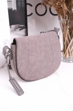 Torebki Monnari|Listonoszki>Monnari Torebka Damska Listonoszka BAG4250-019 Szara Zamsz