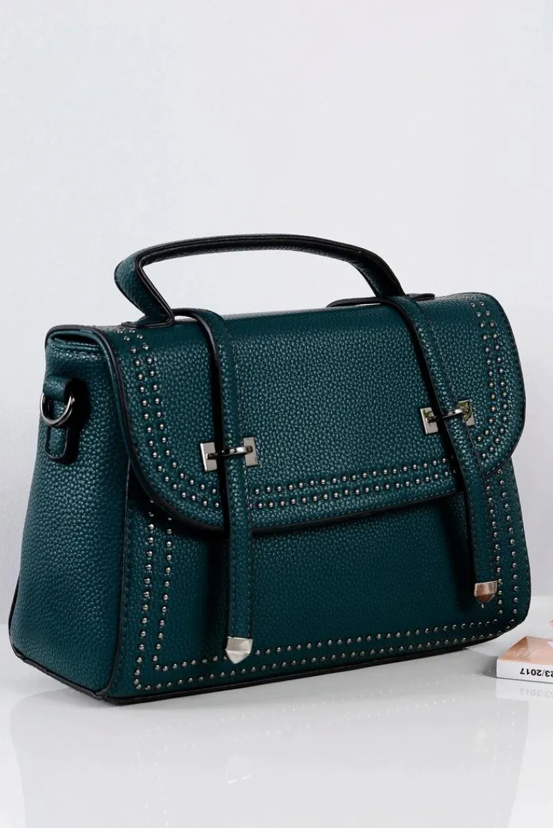 Sale Torebka Damska Listonoszka Kuferek Dżety Zielona Torebki Kuferki