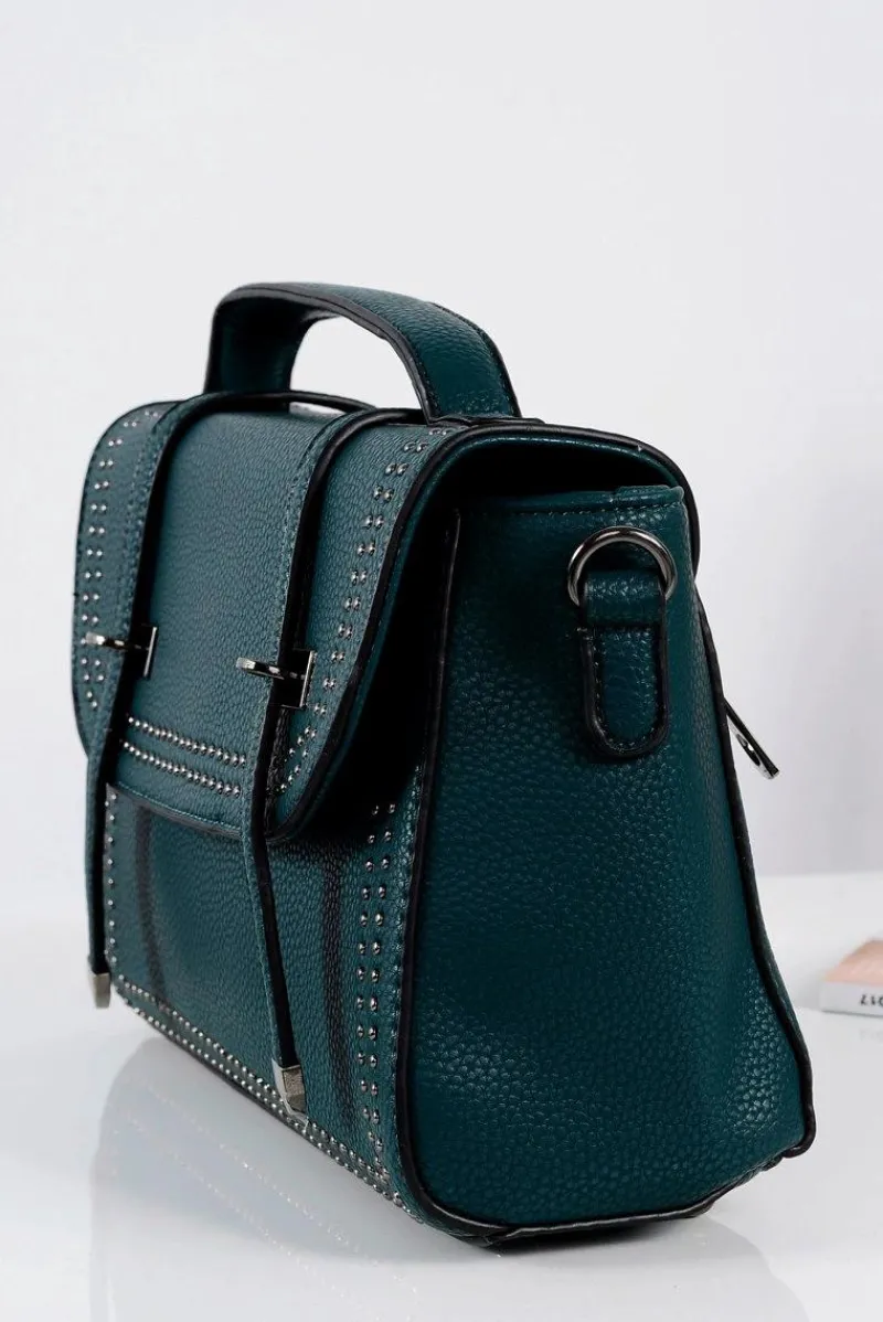 Sale Torebka Damska Listonoszka Kuferek Dżety Zielona Torebki Kuferki