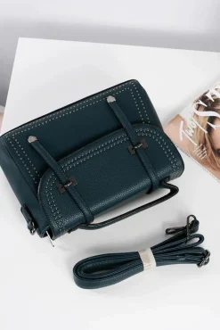 Sale Torebka Damska Listonoszka Kuferek Dżety Zielona Torebki Kuferki