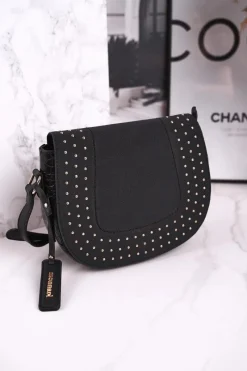Torebki Monnari|Listonoszki>Monnari Torebka Damska Listonoszka BAG4250-020 Czarna Zamsz