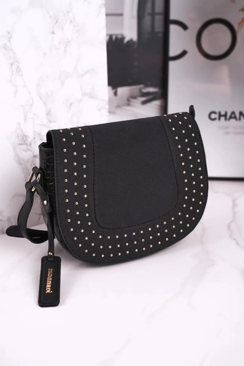 Torebki Monnari|Listonoszki>Monnari Torebka Damska Listonoszka BAG4250-020 Czarna Zamsz