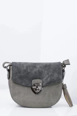 Clearance Torebka Damska Listonoszka Ciemno Srebrna Listonoszki