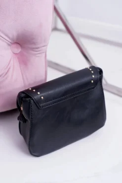 Discount Boto Torebka Damska Mała Kuferek Złote Nity Czarna