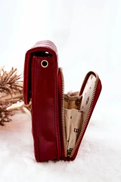 Hot Torebka Damska BAG5110-005 Czerwona Torebki Monnari|Listonoszki