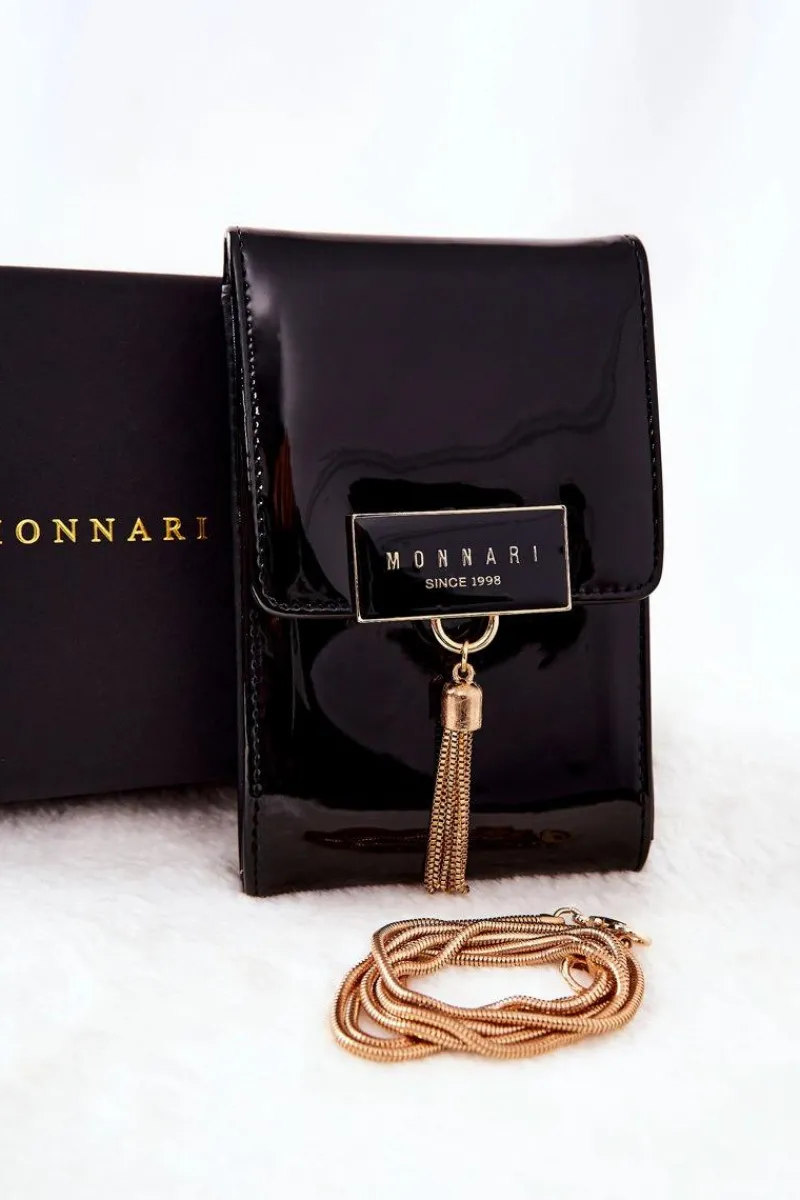 Best Torebka Damska Lakierowana BAG5130-M20 Czarna Torebki Monnari|Listonoszki