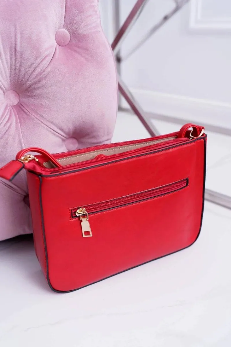 Torebki Klasyczne>Boto Torebka Damska Na Ramię Czerwona Złota Literka V