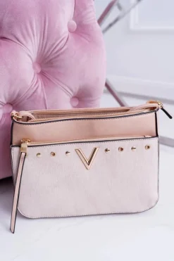 Boto Torebka Damska Na Ramię Różowa Złota Literka V
