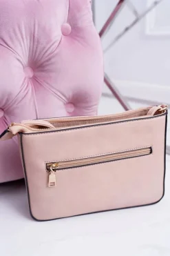 Boto Torebka Damska Na Ramię Różowa Złota Literka V