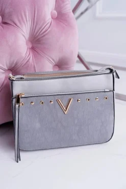 Torebki Klasyczne>Boto Torebka Damska Na Ramię Szara Złota Literka V