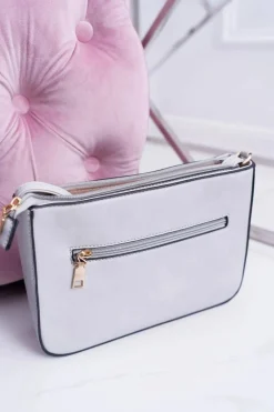 Torebki Klasyczne>Boto Torebka Damska Na Ramię Szara Złota Literka V