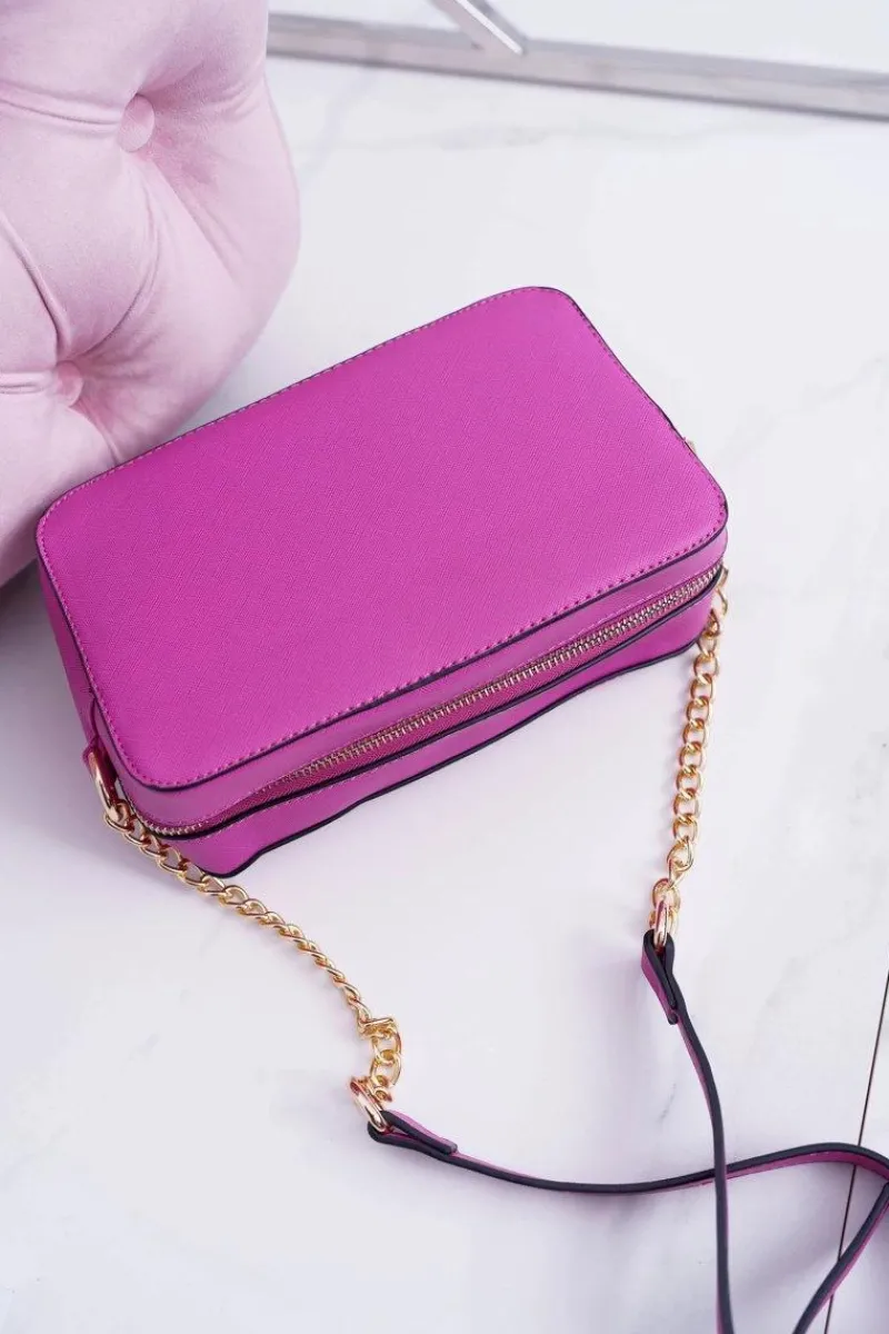 Kopertówki>Boto Torebka Damska Na Ramię Ze Złotym Łańcuszkiem Fuksja