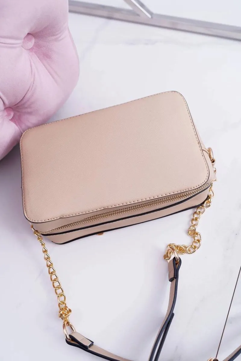 Clearance Boto Torebka Damska Na Ramię Ze Złotym Łańcuszkiem Beżowa