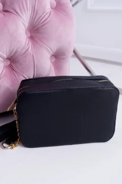 Kopertówki>Boto Torebka Damska Na Ramię Ze Złotym Łańcuszkiem Czarna