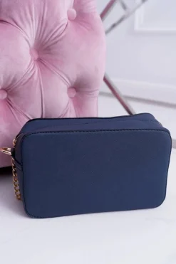 Sale Torebka Damska Na Ramię Ze Złotym Łańcuszkiem Granatowa Kopertówki