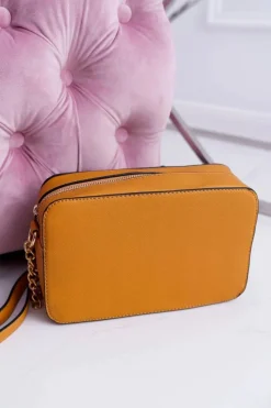 Kopertówki>Boto Torebka Damska Na Ramię Ze Złotym Łańcuszkiem Miodowa