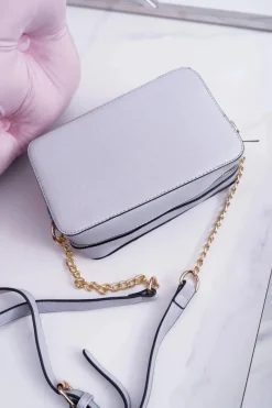 Clearance Boto Torebka Damska Na Ramię Ze Złotym Łańcuszkiem Szara