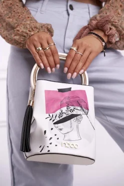 New Nobo Torebka Damska Biały Kuferek NBAG-I2690-CM00