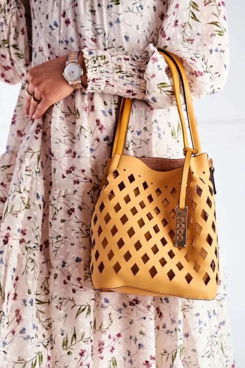 Discount Torebka Damska Klasyczna Shopper Musztardowa NBAG-I3690-C002 Torebki Nobo|Torebki Klasyczne